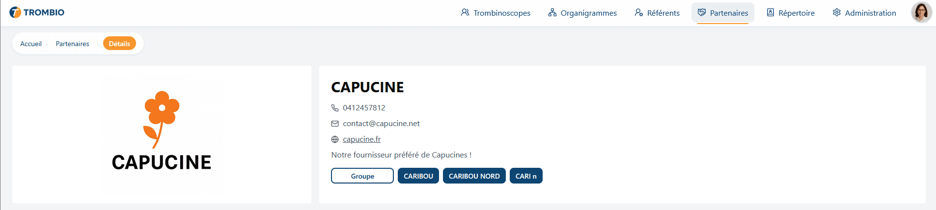 Aperçu partenariés TROMBIO